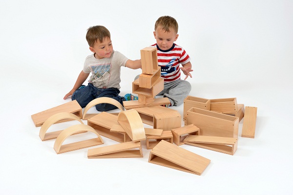 Kebrico Brico Children's Wooden Building Blocks Set of 30