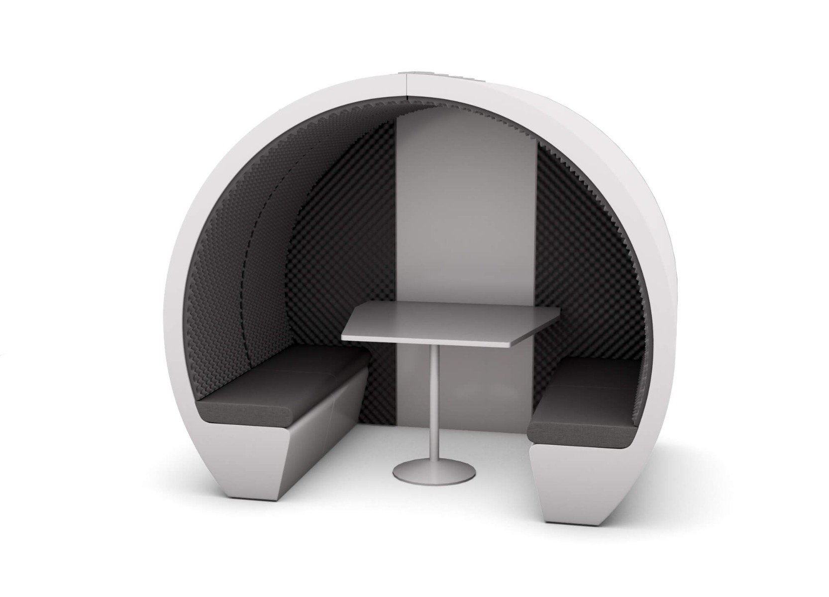 The Meeting Pod 4 Person Acoustic Part Enclosed Meeting Pod with Foam Interior 