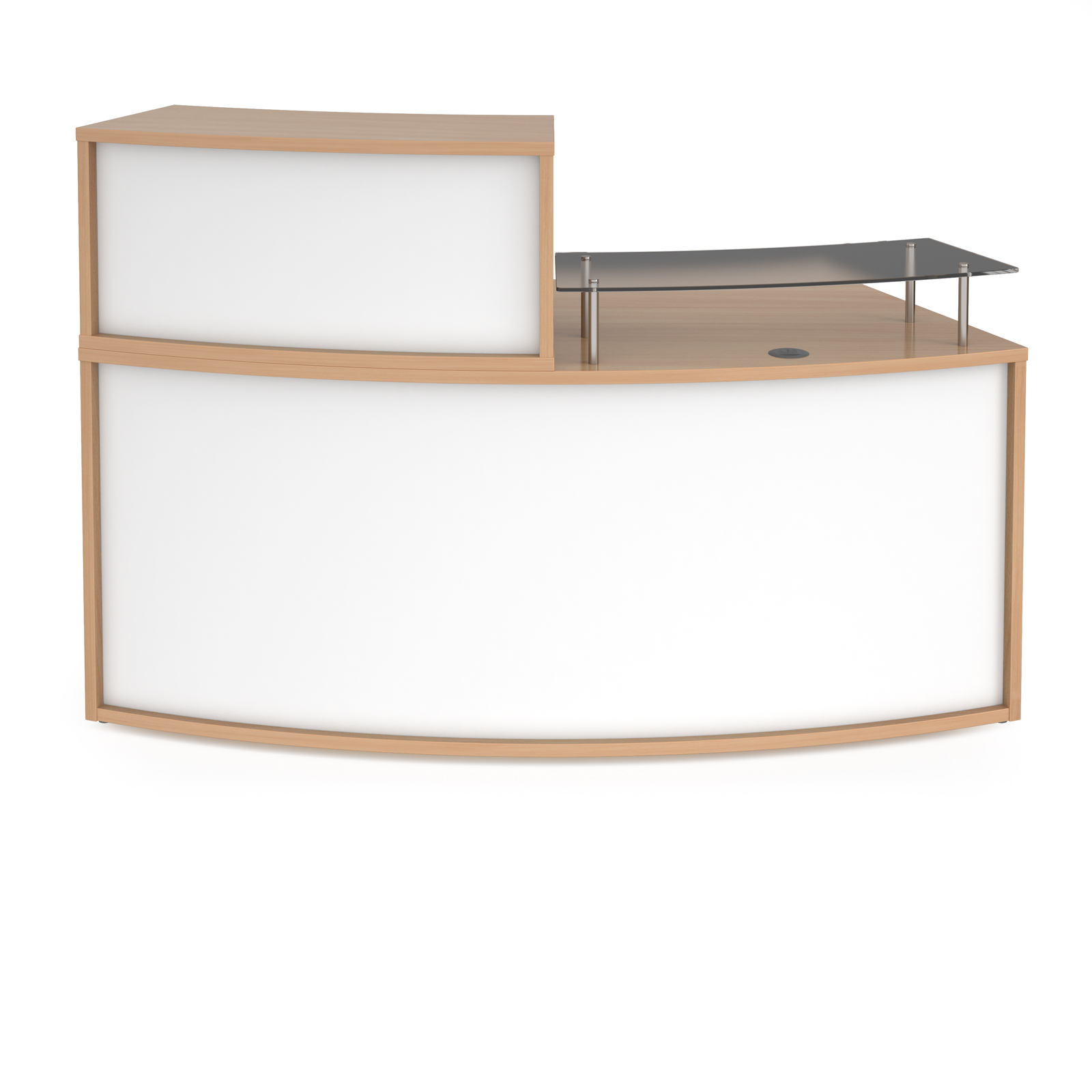 Dams Denver Medium Curved Complete Reception Unit - Beech with White Panels