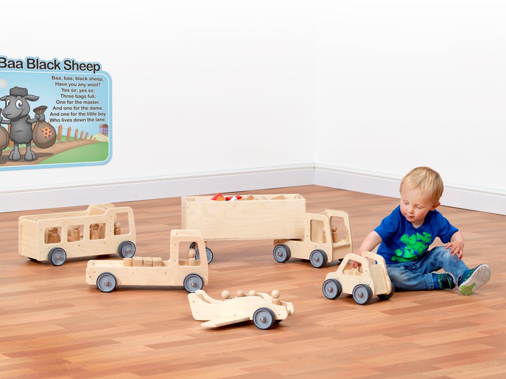 Millhouse Giant Wooden Nursery Play Vehicles Bundle Deal- Set of 5