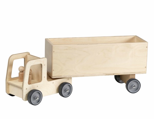 Millhouse Giant Wooden Nursery Play Vehicles - Lorry with Box Trailer