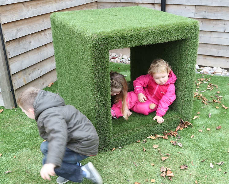 Timotay Playscapes Outdoor Playground Sensory Play Grass Cube Tunnel
